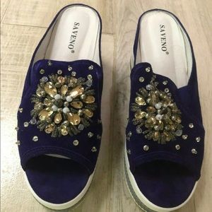 Women's Saveno Dark Blue Slip On Shoes